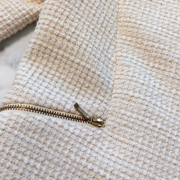 2/$55 - White tweed jacket with gold threads - Picture 3 of 6